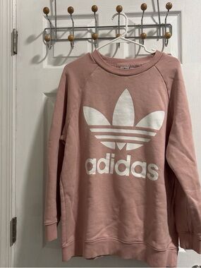 adidas Pink Crewneck with White Trefoil Logo